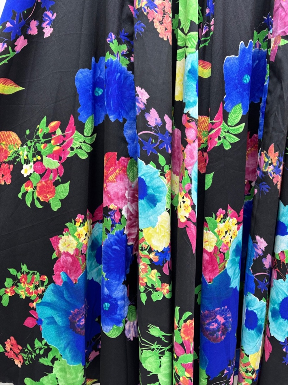 CUPIO Maxi Skirt Full Sweep Circle Elastic Waist Boho Floral Women SZ L - Picture 2 of 6